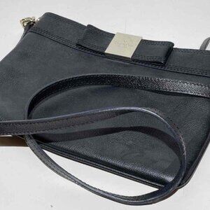 Kate Spade Black Small Crossbody Leather w/Polka Dot Interior Envelope-Style